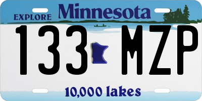 MN license plate 133MZP
