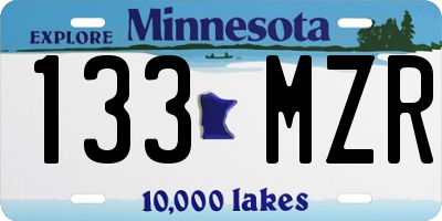 MN license plate 133MZR