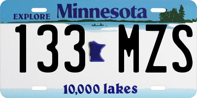 MN license plate 133MZS