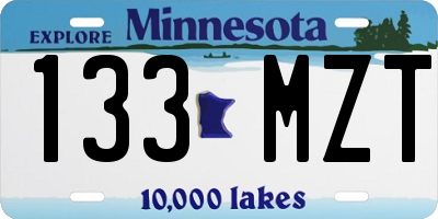MN license plate 133MZT