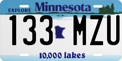 MN license plate 133MZU
