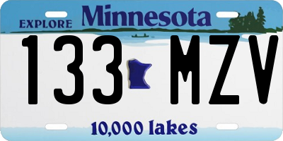 MN license plate 133MZV