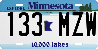 MN license plate 133MZW