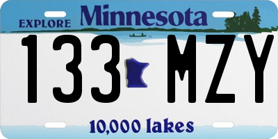 MN license plate 133MZY