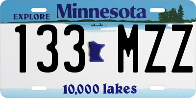 MN license plate 133MZZ