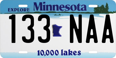 MN license plate 133NAA