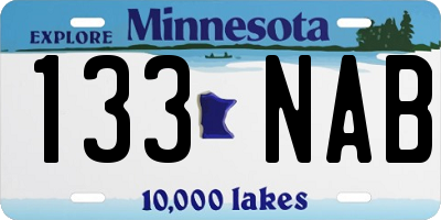 MN license plate 133NAB