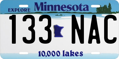 MN license plate 133NAC