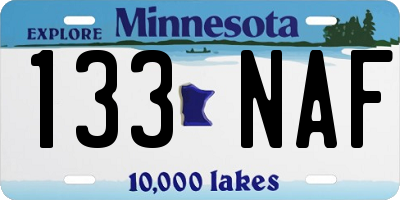 MN license plate 133NAF