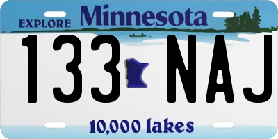 MN license plate 133NAJ