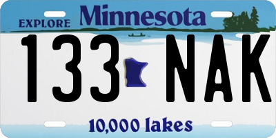 MN license plate 133NAK