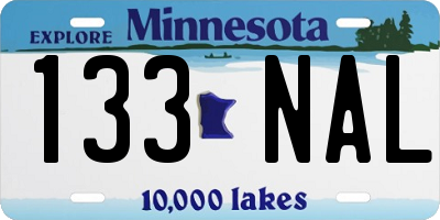 MN license plate 133NAL