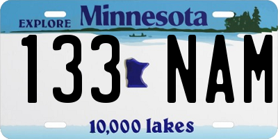 MN license plate 133NAM