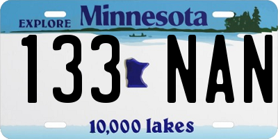 MN license plate 133NAN