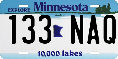 MN license plate 133NAQ