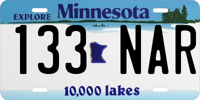 MN license plate 133NAR