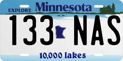 MN license plate 133NAS