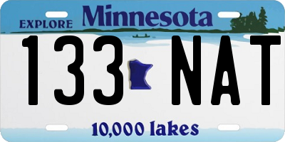 MN license plate 133NAT
