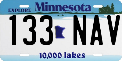 MN license plate 133NAV
