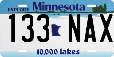 MN license plate 133NAX