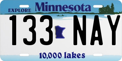 MN license plate 133NAY