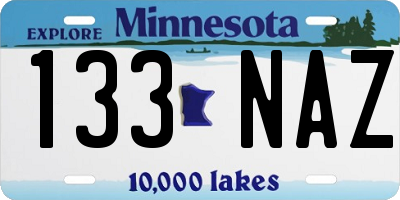 MN license plate 133NAZ