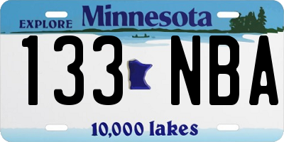 MN license plate 133NBA