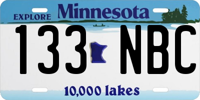 MN license plate 133NBC