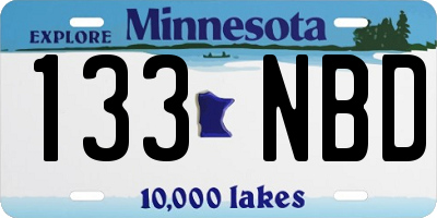 MN license plate 133NBD