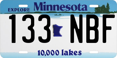 MN license plate 133NBF