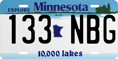 MN license plate 133NBG