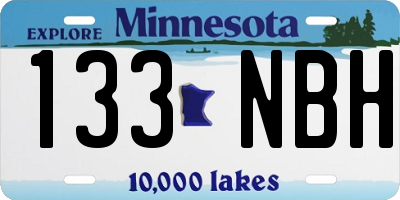 MN license plate 133NBH