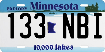 MN license plate 133NBI