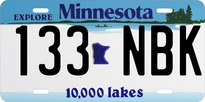 MN license plate 133NBK