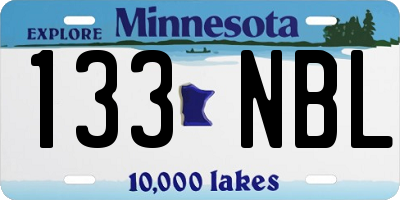 MN license plate 133NBL