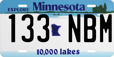 MN license plate 133NBM