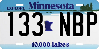 MN license plate 133NBP