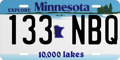 MN license plate 133NBQ