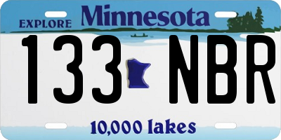 MN license plate 133NBR