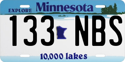 MN license plate 133NBS