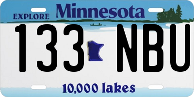 MN license plate 133NBU