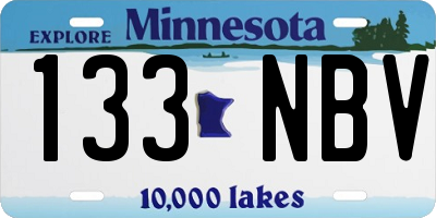 MN license plate 133NBV