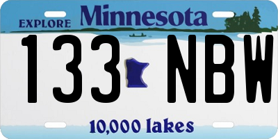 MN license plate 133NBW