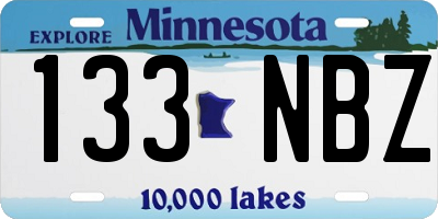MN license plate 133NBZ