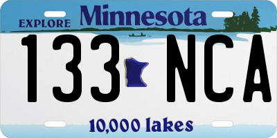 MN license plate 133NCA