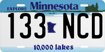 MN license plate 133NCD