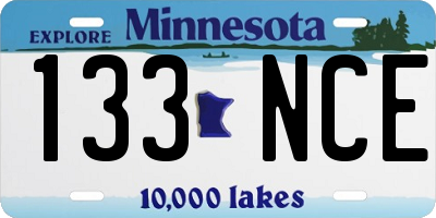 MN license plate 133NCE