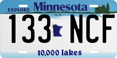 MN license plate 133NCF