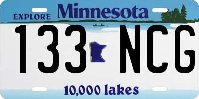 MN license plate 133NCG