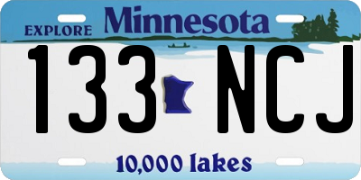 MN license plate 133NCJ